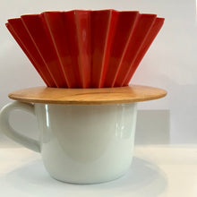 Load image into Gallery viewer, Ceramic drip filter with wooden holder.
