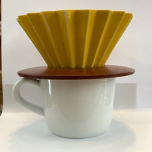 Load image into Gallery viewer, Ceramic drip filter with wooden holder.
